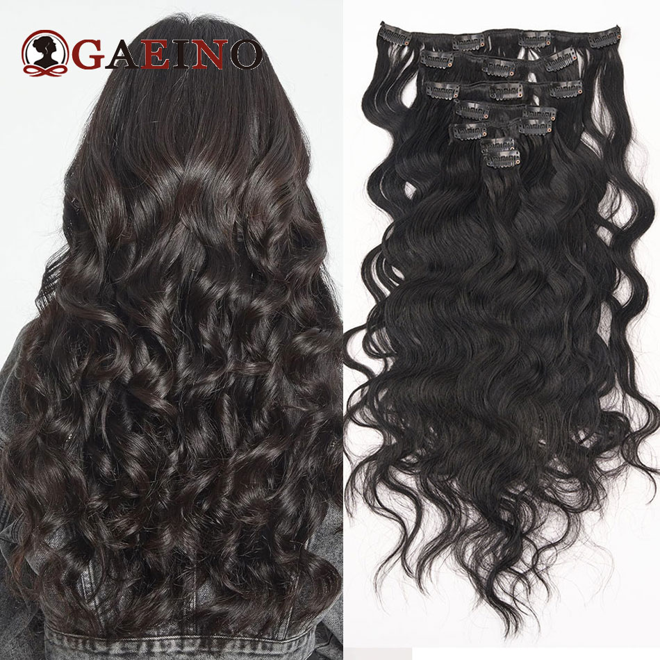 Seamless Clip In Hair Extensions Human Hair - 12A Natural Wave Clip Ins Hair
