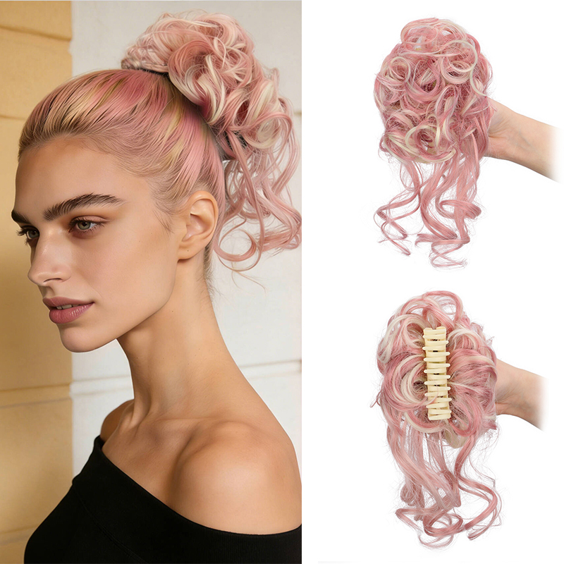 Messy Claw Clip Hair Bun Synth - đánh giá và giá Claw Clip Messy Bun Hair Piece