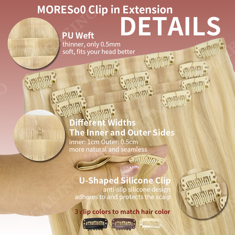 12A 7PCS Clip in Human Hair Ex - đánh giá và giá Seamless Clip In Hair Extensions Human Hair