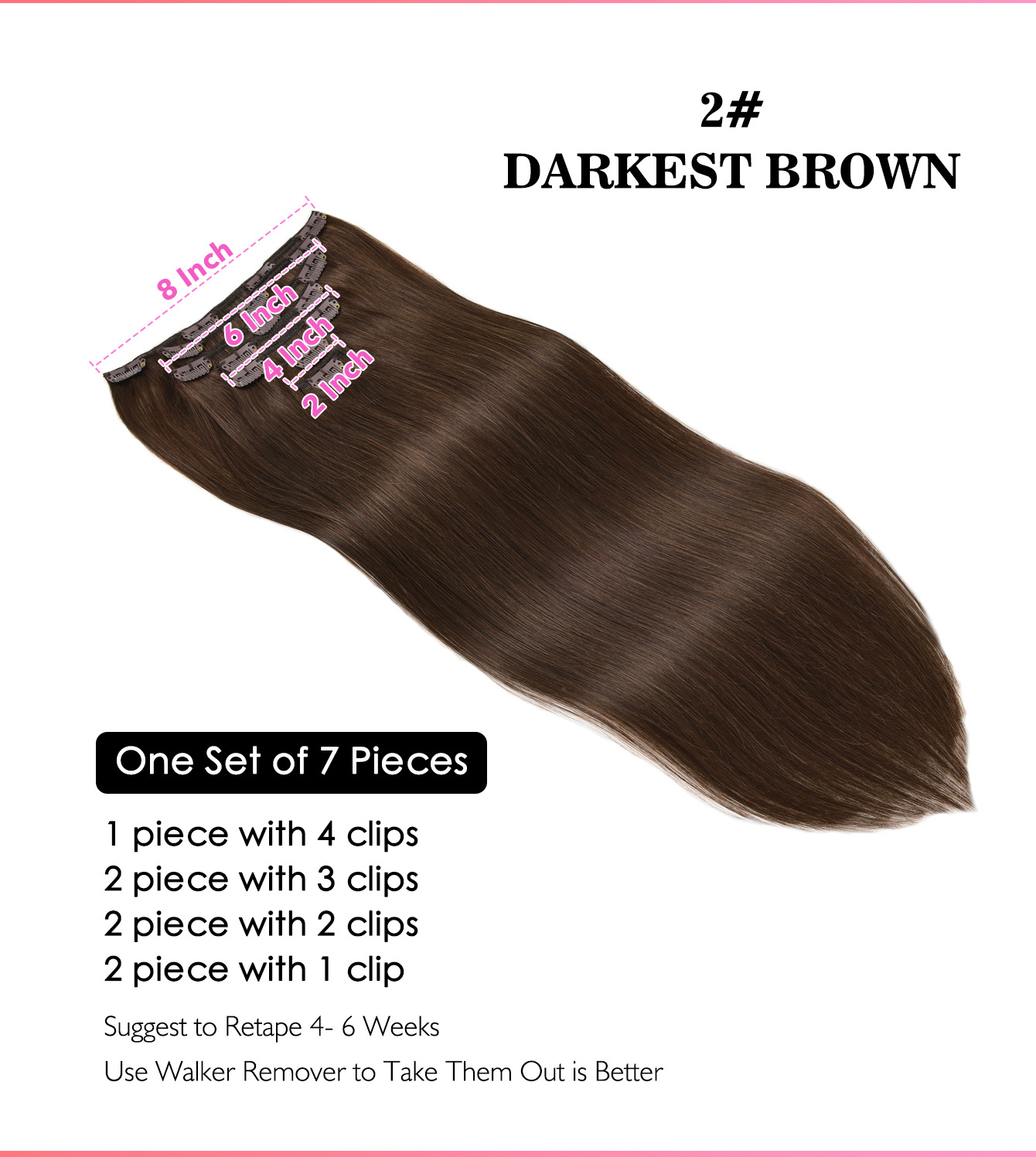 7 pcs Clip in Hair Extension 1 - đánh giá và giá Seamless Clip In Hair Extensions Human Hair