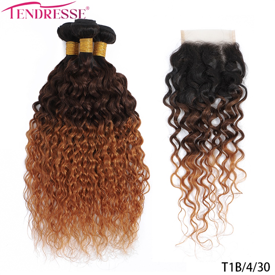 12A Ombre Brazilian Hair Deep  - đánh giá và giá Deep Wave 3 Bundles With Closure