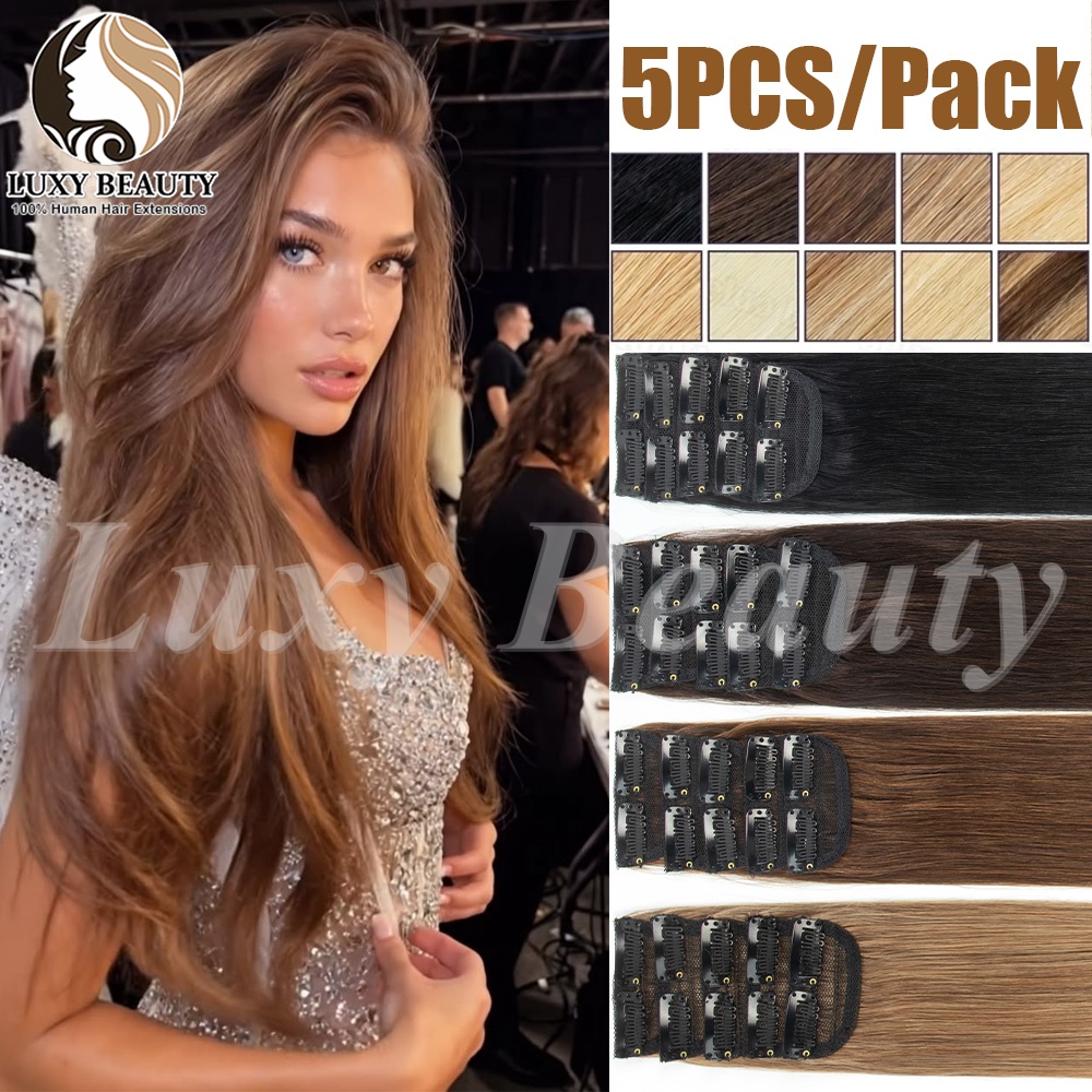 5pieces Short Clip In Hair Ext - đánh giá và giá Seamless Clip In Hair Extensions Human Hair