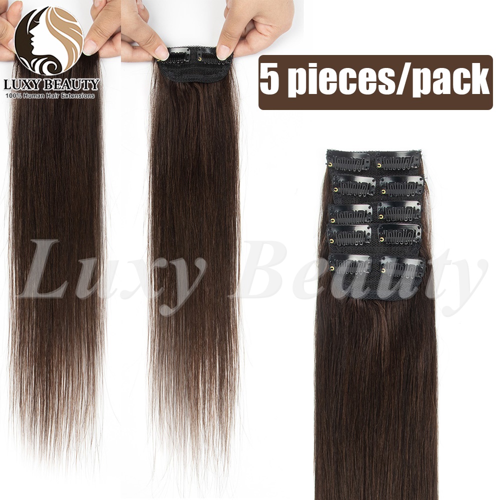 5pieces Short Clip In Hair Ext - đánh giá và giá Seamless Clip In Hair Extensions Human Hair
