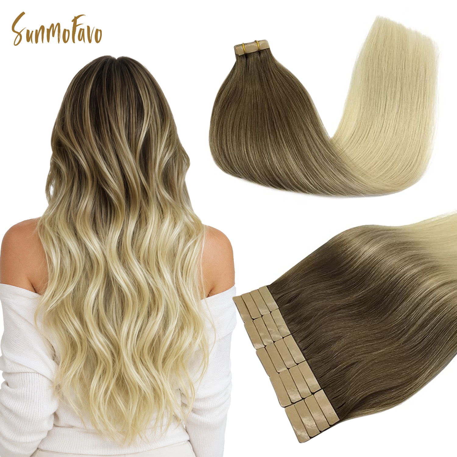 Sunmofavo Invisible Tape In Ha - đánh giá và giá Invisible Tape In Extensions Real Hair