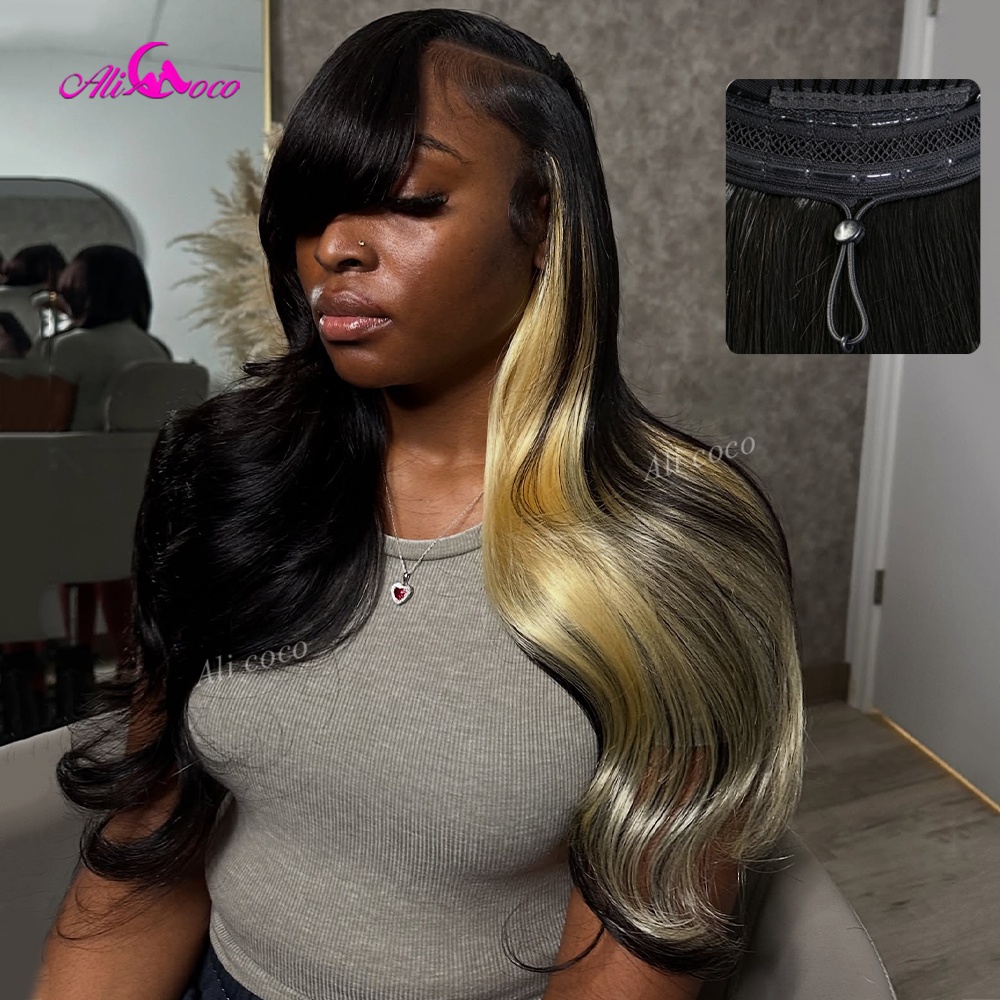 Natural Black with 613 Blonde  - đánh giá và giá 613 Blonde Body Wave Lace Front Wig
